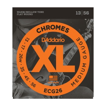 D'Addario ECG26 Chromes Flat Wound Medium Electric Guitar String Set