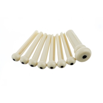 Fender Acoustic Bridge Pin Set; Ivory with Black Dot