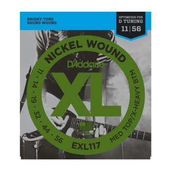 D'Addario EXL117 Nickel Wound Medium Top/Extra Heavy Bottom Electric Guitar String Set