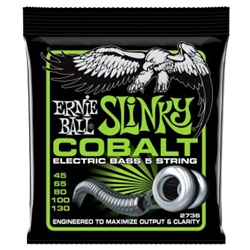 Ernie Ball Bass 5 Slinky Cobalt Electric Bass Strings - 45-130 Gauge