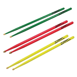 Zildjian Neon 5A Hickory Acorn Wood Tip Neon Drumsticks