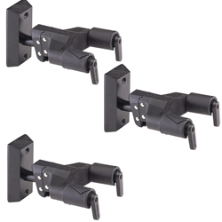 Hercules Auto Grip System (AGS) Guitar Hanger, Black Base; 3-Pack