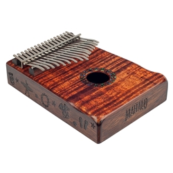 Mahalo 17 Tine Flame Koa Kalimba